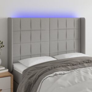 Pood24 LED-voodipeats, helehall, 147x16x118/128 cm, kangas