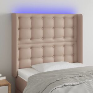 Pood24 LED-voodipeats, Cappuccino, 83x16x118/128 cm, kunstnahk