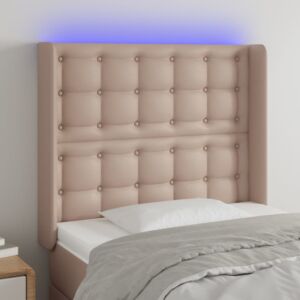 Pood24 LED-voodipeats, Cappuccino, 93x16x118/128 cm, kunstnahk
