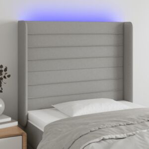 Pood24 LED-voodipeats, helehall, 93x16x118/128 cm, kangas