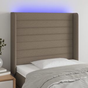 Pood24 LED-voodipeats, pruunikashall, 93x16x118/128 cm, kangas
