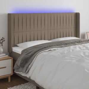 Pood24 LED-voodipeats, pruunikashall, 163x16x118/128 cm, kangas