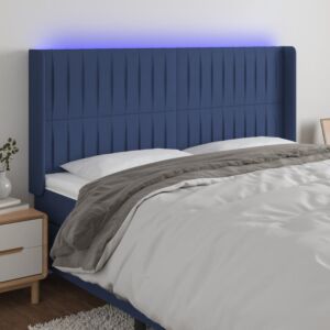 Pood24 LED-voodipeats, sinine, 163x16x118/128 cm, kangas