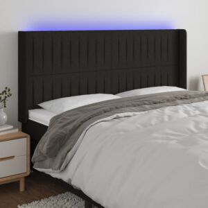 Pood24 LED-voodipeats, must, 203x16x118/128 cm, kangas