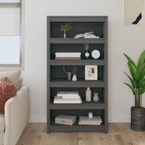 Книжный шкаф Pood24, серый, 80 x 35 x 154 см, сосна