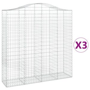 Pood24 kaarekujulised gabioonkorvid 3 tk, 200x50x200/220 cm, raud