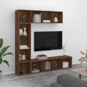 Pood24 Тумба для книг/ТВ из 3-х частей, коричневый дуб, 180 x 30 x 180 см