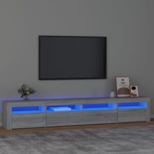 Pood24 Тумба под ТВ со светодиодной подсветкой, дуб Сонома серый, 240x35x40 см