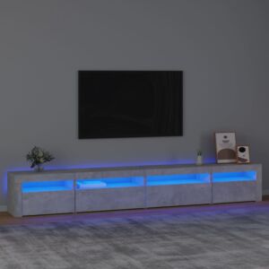 Pood24 Тумба под ТВ со светодиодной подсветкой, бетонно-серый, 270x35x40 см