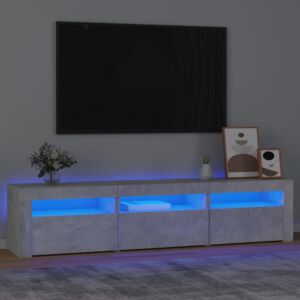 Pood24 Тумба под ТВ со светодиодной подсветкой, серый бетон, 180x35x40 см