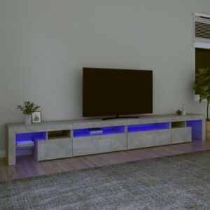 Pood24 Тумба под ТВ со светодиодной подсветкой, серый бетон, 290x36,5x40 см