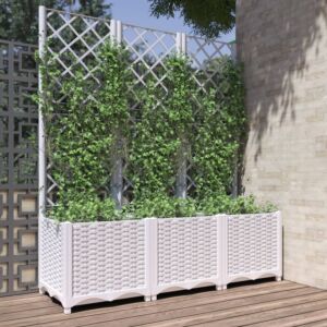 Pood24 võrega taimekast, valge, 120 x 40 x 136 cm PP