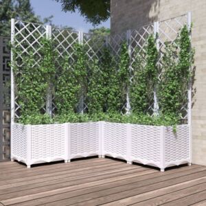 Pood24 võrega taimekast, valge, 120 x 120 x 136 cm PP