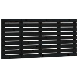 Pood24 seinale kinnitatav voodipeats, must, 156x3x63 cm, männipuit