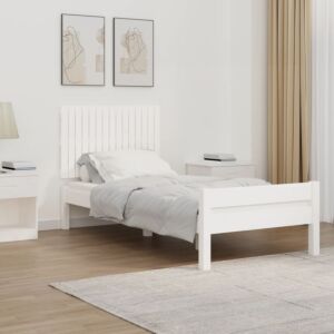 Pood24 seinale kinnitatav voodipeats, valge, 95,5x3x60 cm, männipuit