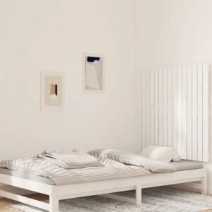 Pood24 seinale kinnitatav voodipeats, valge, 95,5x3x90 cm, männipuit