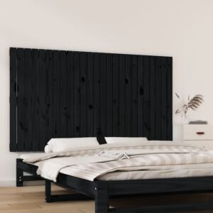 Pood24 seinale kinnitatav voodipeats, must, 159,5x3x90 cm, männipuit