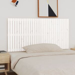 Pood24 seinale kinnitatav voodipeats, valge, 185x3x90 cm, männipuit