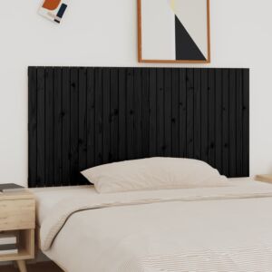 Pood24 seinale kinnitatav voodipeats, must, 185x3x90 cm, männipuit