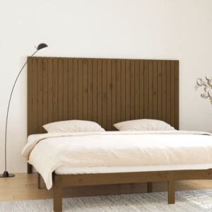 Pood24 seinale kinnitatav voodipeats, meepruun, 204x3x110 cm männipuit