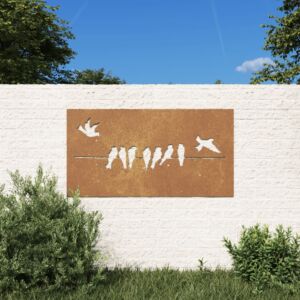 Pood24 aia seinakaunistus, 105x55 cm, Corteni teras, linnudisain