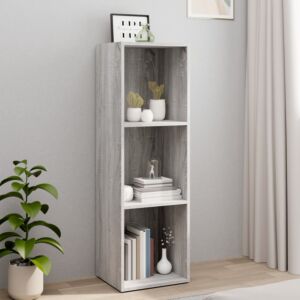 Pood24 книжная полка/тумба под ТВ, дуб сонома серый, 36 x 30 x 114 см