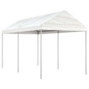 Pood24 katusega varjualune, valge, 4,46 x 2,28 x 2,69 m, polüetüleen