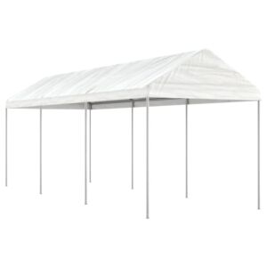 Pood24 katusega varjualune, valge, 6,69 x 2,28 x 2,69 m, polüetüleen