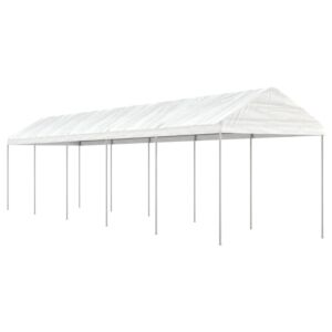 Pood24 katusega varjualune, valge, 11,15 x 2,28 x 2,69 m, polüetüleen