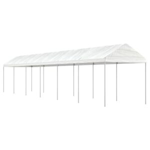 Pood24 katusega varjualune, valge, 13,38 x 2,28 x 2,69 m, polüetüleen