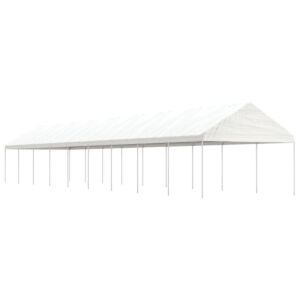 Pood24 katusega varjualune, valge, 20,07 x 4,08 x 3,22 m, polüetüleen