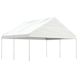 Pood24 katusega varjualune, valge, 4,46 x 5,88 x 3,75 m, polüetüleen