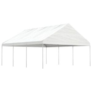 Pood24 katusega varjualune, valge, 6,69 x 5,88 x 3,75 m, polüetüleen