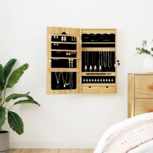 Pood24 seinale kinnitatav peegliga ehetekapp, 37,5x10x67 cm