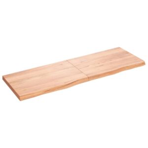 Полка настенная Pood24, светло-коричневый, 180x60x6 см, дуб обработанный