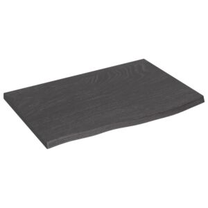 Полка настенная Pood24, темно-серый, 60x40x2 см, дуб обработанный