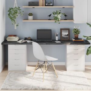 Pood24 lauaplaat, tumehall, 220x50x(2-4) cm, töödeldud tammepuit