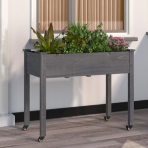Pood24 voodriga taimelava ratastega, hall, 118x59x80 cm, nulupuit