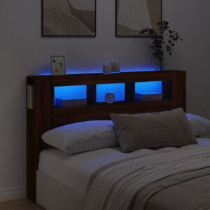 Pood24 voodipeats LEDiga, pruun tamm, 160 x 18,5 x 103,5 cm, tehispuit