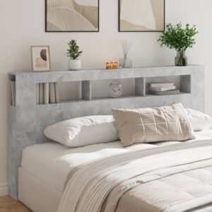 Pood24 voodipeats LEDiga, betoonhall, 200 x 18,5 x 103,5 cm, tehispuit