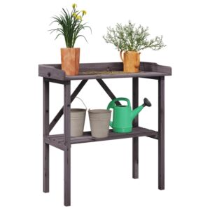 Pood24 riiuliga taimelaud, hall, 78 x 38 x 82,5 cm, nulupuit