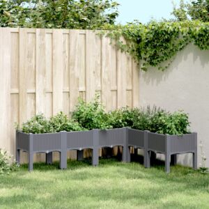 Pood24 jalgadega taimekast, hall, 160 x 120 x 42 cm, PP