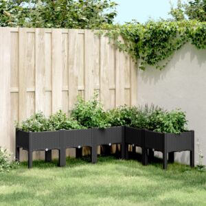 Pood24 jalgadega taimekast, must, 160 x 120 x 42 cm, PP