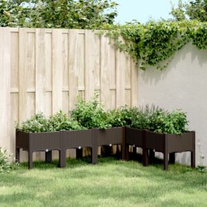 Pood24 jalgadega taimekast, pruun, 160 x 120 x 42 cm, PP
