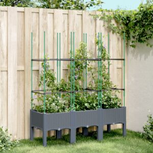 Pood24 võrega taimekast, hall, 120 x 40 x 142,5 cm, PP
