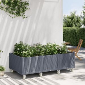 Pood24 ratastega taimekast, hall, 150 x 80 x 54 cm, PP