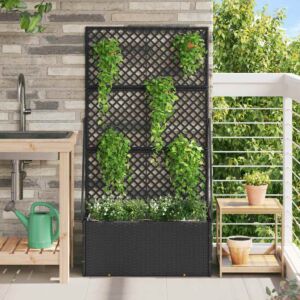 Pood24 Taimekast Must 70 x 30 x 135 cm Metall