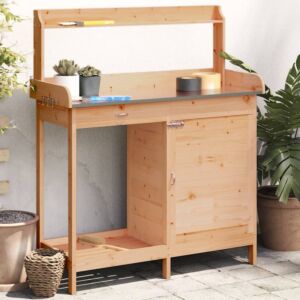 Pood24 kapiga istutuslaud, pruun, 110,5 x 45 x 124,5 cm, nulupuit