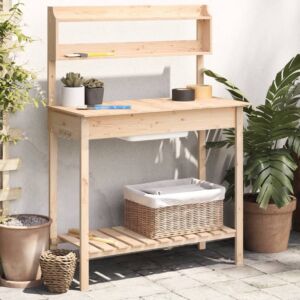 Pood24 valamuga istutuslaud, 147,5 x 44 x 139,5 cm, nulupuit