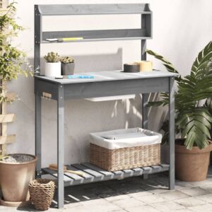 Pood24 valamuga istutuslaud, hall, 147,5 x 44 x 139,5 cm, nulupuit